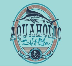 New Salt Life Aquaholic Performance Tank Aruba M Live Salty Saltlife NWT New
