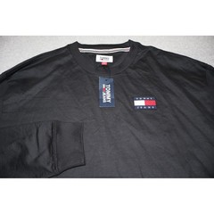 Tommy Hilfiger Jeans Long Sleeve Shirt Mens XL Black Flag Patch Logo NEW