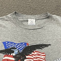God Bless America Shirt S Gray U.S. American Flag Bald Eagle Graphic Delta Tee