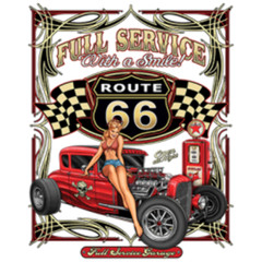 Adult DryBlend® T-Shirt – ( FULL SERVICE ROD ROUTE 66 – HOT ROD / PIN-UP / HOTTI