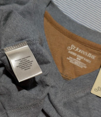 St John’s Bay Sueded Jersey V-Neck Long Sleeved Shirt Medium Gray 100% Cotton