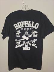 Buffalo Soldiers MC Large Mens Black Double-sided Graphic Logo Tshirt