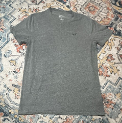 Hollister Men’s Gray Logo Cotton Knit Crew Neck Short Sleeve Must-Have Tee M