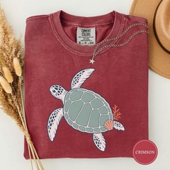 Line Art Sea Turtle Ocean Comfort Tee