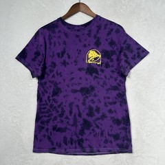 Taco Bell Purple Tie Dye Trippy Psychedelic Employee Cheesy Taco T-Shirt Mens S
