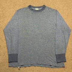 Vtg 60s Duofold Thermal Shirt Mens Medium Blue Double Layer Two Tone LS Grunge