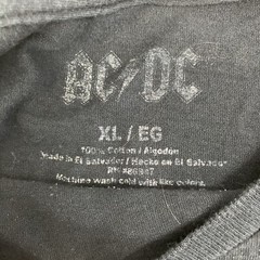 AC/DC Back In Black T Shirt Size: XL Black 100% Cotton
