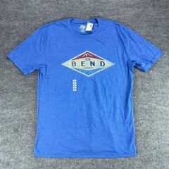 NWT Blue 84 Bend Oregon Graphic T-Shirt Mens Large Royal Blue Heather Tri-Blend