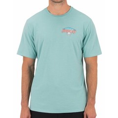 Hurley Mens Large Broken Jade Heather Off The Top Skeleton Surfer Graphic Shirt