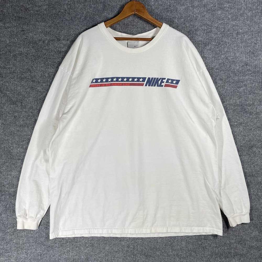 VINTAGE Y2K Nike There is No Finish Line T Shirt XXL Running 90s Long Sleeve