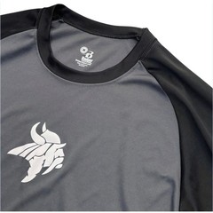 Badger Sport Minnesota Vikings 3/4 Sleeve Shirt Mens Medium Gray Black Tee