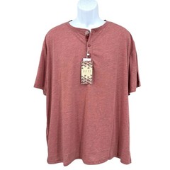 Jachs Short Sleeve Henley Shirt Washed Red Signature Soft Touch Men’s 3XL NWT