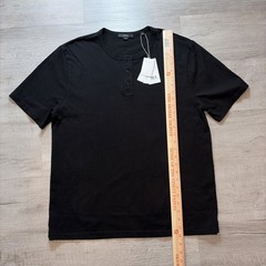 NWT VINCE SHORT SLEEVE HENLEY T SHIRT MENS SZ LARGE $125 USA BLACK 100% COTTON