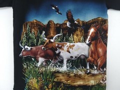 Cattle Drive Cowboys by The Roxx Men’s Adult Small Black Short Sleeve NWOT