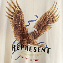 Represent Racing Team Men’s White T Shirt with Eagle on chest Size Medium