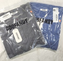 2 Coofandy Men’s Short Sleeve Henley T-Shirts – Blue & Charcoal – Size Large