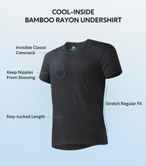 Men’s Bamboo Rayon Crewneck Moisture-Wicking, Stretchy Undershirts – 3 Pack