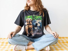Custom Pet Dog Face Bootleg Comfort Tee Shirt Personalized
