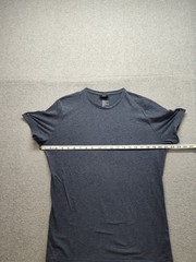 H&M Men Shirt L Gray Crew Neck Short Sleeve Flat Front Stretch Pullover Tee