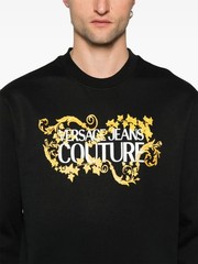 Versace Jeans Couture Black/Gold Cotton Mens Baroque Screen-printed sweatshirt