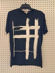 Burberry Brit Men’s Size Medium Black with White Lines Pattern