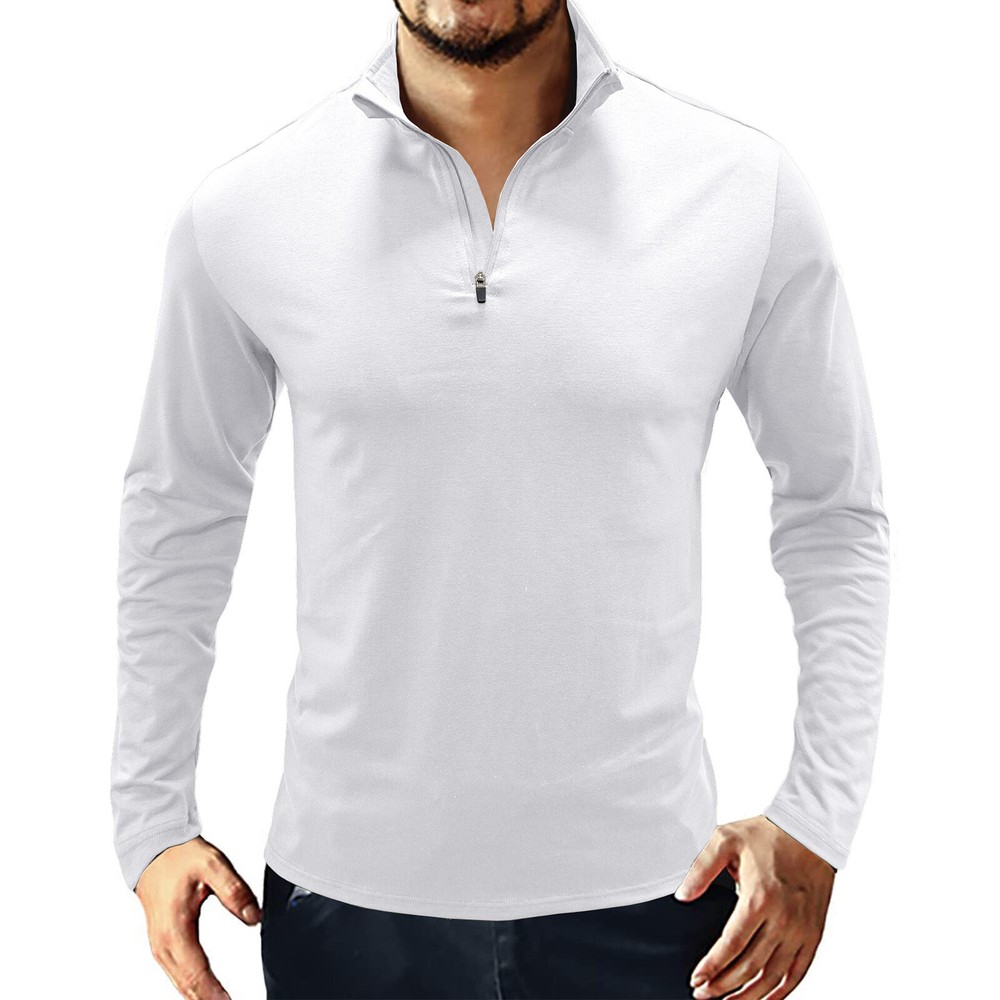 Zonbailon men’s Polo t-shirt Mock Neck bottomed shirt breathable quick dry