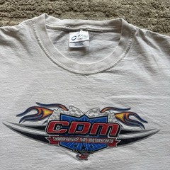 Vintage CDM Dirt Motorsports Tee Men’s XL Racing Dirt Track White 2013 Race Car