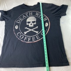 Death Wish Coffee Co Shirt Mens XXL Skull Crossbones Crew Graphic Tee Black USA
