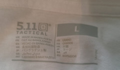 5:11 Tactical Series White Conceal Carry Compression Holster Shirt Size Large