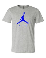 Men’s Basketball AIR BLUE MJ Sports T-Shirt Tee Fast Ship!!
