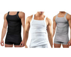 Papi 3-Pack Pure Premium Cotton Modern Square Neck Tank Style,Choose Color-Size
