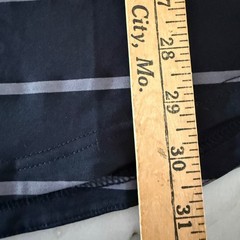 BYLT Drop Cut Lux Shirt Mens Striped Short Sleeve Performance Stretch Black Sz L