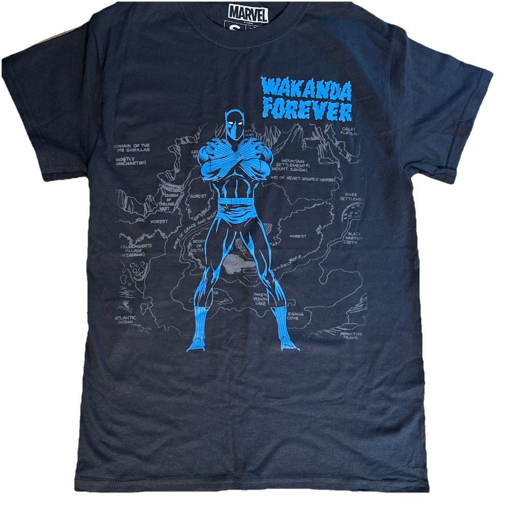 NEW Black Panther Marvel Black Cotton T Shirt Classic Fit Size S Small