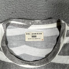 Sol Angeles Shirt Mens XL White Striped Casual Preppy Stretch Adult Made in USA