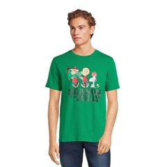 Peanuts Men’s Graphic Tees with Short Sleeves, 2-Pack Size S (34-36)