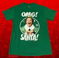 New Elf Raised By Elves 2003 Buddy OMG! SANTA! Christmas Mens Vintage T-Shirt