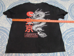 Shein T-Shirt Men Medium Black Asian Dragon Graphic Warrior Theme