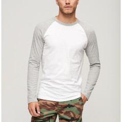Mens Long Sleeve Baseball T-Shirt Raglan Sleeve Casual Adults Tee Contrast Tops
