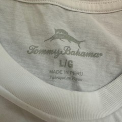 Tommy Bahama Time To Reflect Beach Graphic T-Shirt Large White Palm Tree Back