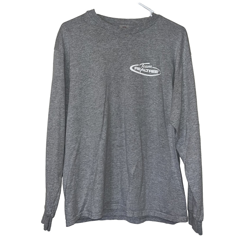 Team Realtree Long Sleeve T Shirt Adult Large Gray Logo Outdoor Sports Fishing
