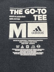 Adidas Go-To Tee Men M Black Red Vertical Logo Graphic Short Sleeve Shirt