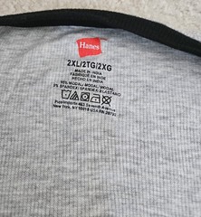 Hanes Mens Raglan Henley Shirt XXL Long Sleeve Gray/Black Loungewear NWT