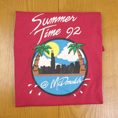 VTG 90s McDonalds Shirt Mens Large Chicago Summer Time Graphic Promo USA Red Tee