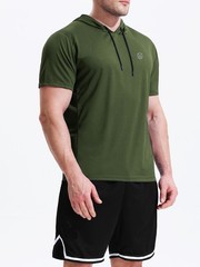 NELEUS Men’s Running Shirt Mesh Workout Athletic Shirts with Hoods,5084,3 Pac…