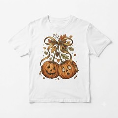 Pumpkin Cherries Autumn Girly Shirt, Halloween Pumpkin T Shirt Fall Pumpkin