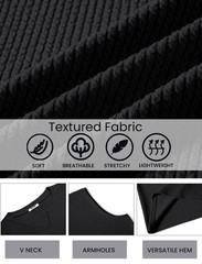 Men V-Neck Knit Tank Tops Textured Jacquard Sleeveless Summer Beach Casual Shirt