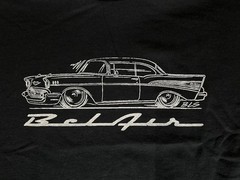 55 56 57 LS T Shirt Tri Five Chevy Bel Air 150 210 Emblem Silhouette Hot Rod JB