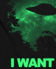 UFO t-shirt, I want to believe t-shirt, glow in the dark, Area 51 t-shirt, Alien