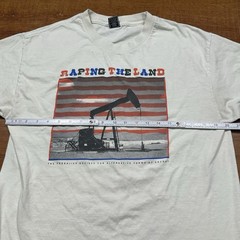 Vintage Freshjive Anti Drilling Oil T Shirt Mens M White Big Oil Protest Eco