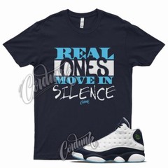 Navy REAL T Shirt for J1 13 Obsidian Powder Blue Carolina Navy UNC Chill
